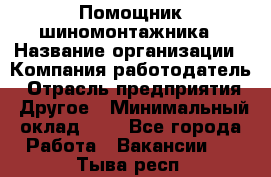 Помощник шиномонтажника › Название организации ­ Компания-работодатель › Отрасль предприятия ­ Другое › Минимальный оклад ­ 1 - Все города Работа » Вакансии   . Тыва респ.